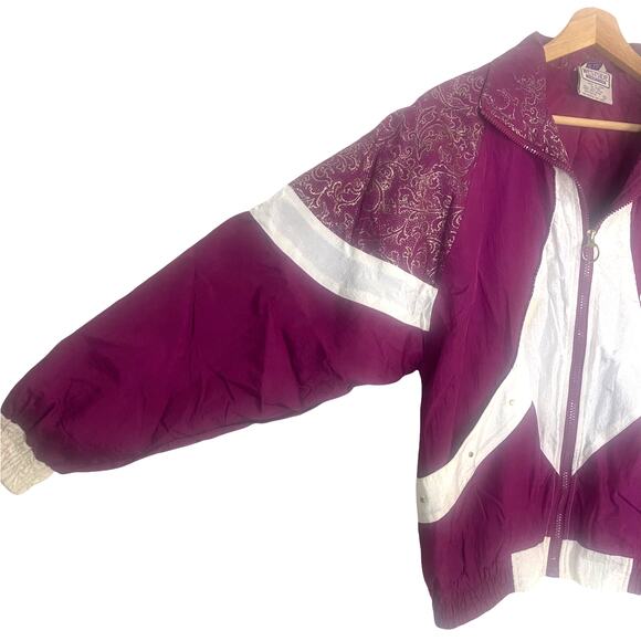 Vintage Westside Collection 80's Purple Windbreaker Jacket Women's Size Small - Picture 3 of 11